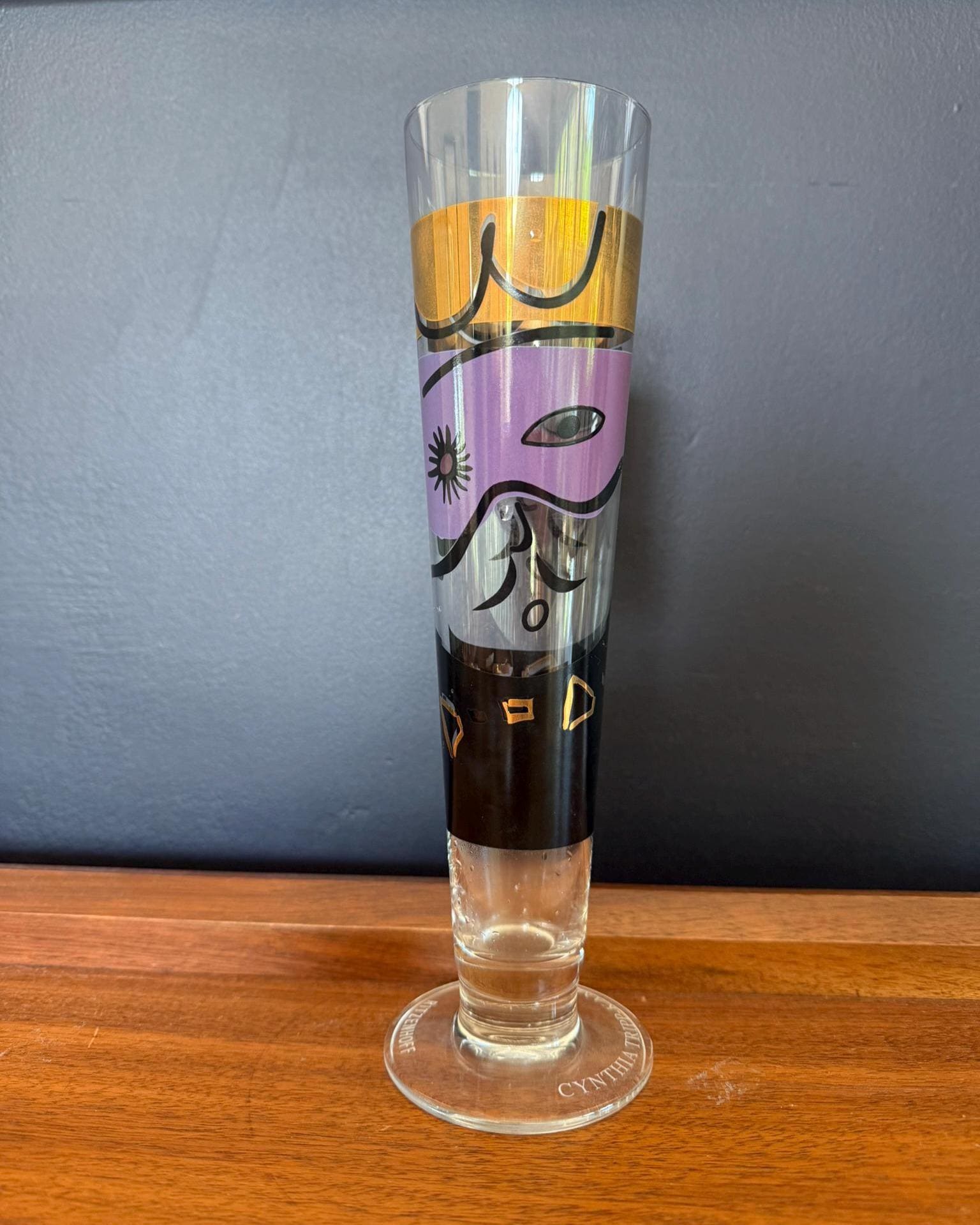 Ritzenhoff Pilsner Beer Glass by Cynthia Tripp-Kampf Vintage Collectable