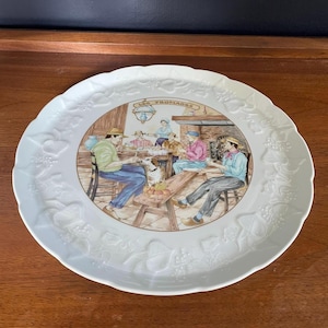 Vintage Porcelain Serving Platter &quot;Les Fromages&quot; Manufactured in Limoges, France by Philippe Deshoulieres