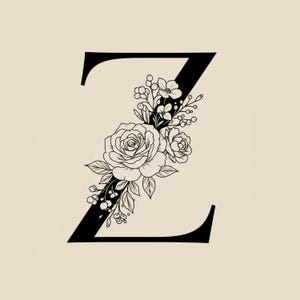 A-Z 1-0 Monograma Floral Letra svg png Jpeg PDF– Clipart de Alfabeto Botânico – Arquivo Digital para Decoração de Casamento, Camisetas, Arte de Parede, Personalizado.