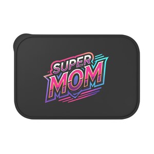 Bento Box Super Mamá: Divertido contenedor de almuerzo para mamás, regalo para el Día de la Madre, caja para preparar comidas, elegante lonchera, almacenamiento portátil de alimentos