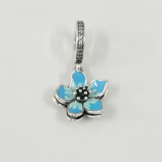 Pandora Blue Blossom dangle チャーム 正規品 Pandora Blue Blossom Dangle Charm - Etsy