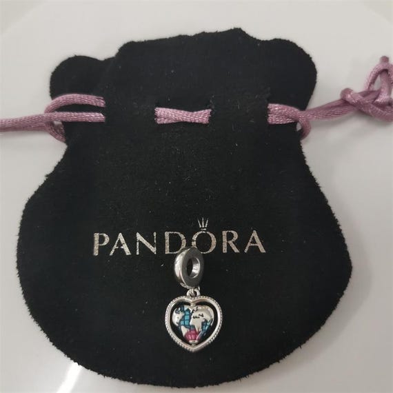 Family Rotating Heart Globe Pandora Charm Pendant
