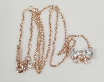 pandora sparkling bow rose gold necklace 45cm