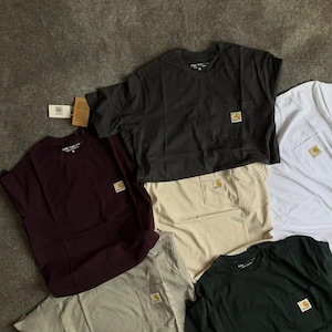 T-shirt Carhartt WIP x Sacai blanc en jersey de coton avec logo et poche plaquée