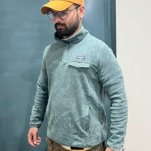 Vintage 1980s Patagonia Re-Tool Snap T Pullover Fleece Green