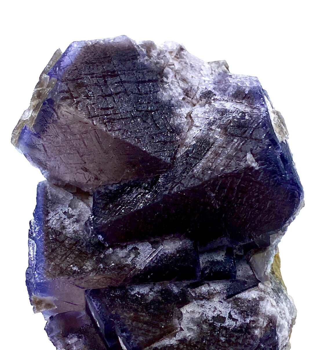 364 Gram Natural Unique Stairs Stepped Line Cubic Fluorite With Calcite ...