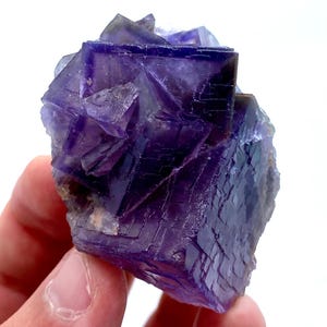 142 Gram Natural Deep Purple Cubic Fluorite Specimen From Pakistan