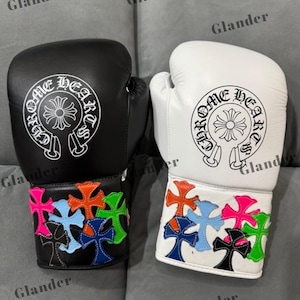 New Customized Chrome Heart Leather Boxing Gloves No boxing no life