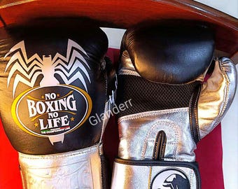 Guantoni da boxe stile Venom – Design Spider personalizzato – Sparring – Allenamento – Attrezzatura da palestra