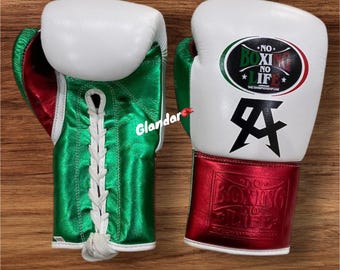 Gants de boxe en cuir personnalisés - Nom/logo personnalisés, équipement d'entraînement MMA