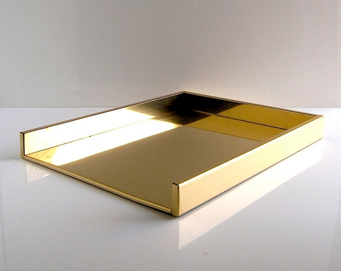 Brass Desk Letter Tray 1970s/1980s Gold Gucci Style Etsy