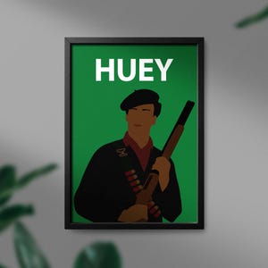 Huey P Newton Minimalist Art - Black Panther Party - Digital Download