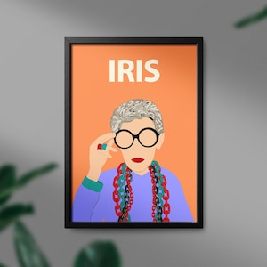 Iris Apfel Minimalist Poster - Icon Wall Art Print, Fashion Legend, Maximalist Home Decor, Digital Download