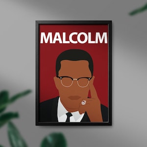 Malcolm X Wall Art Print, Civil Rights Leader Poster, Inspirational Home Decor, Black History Month Gift, Instant Download Printable Art