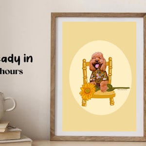 Pet Portrait from Photo Personalised Digital Illustration Fathers Day Gift Ideas for Keepsake Custom Gift Wall Art