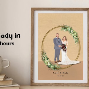Wedding Portrait Custom Digital Illustration Gift Faceless illustration Digital Portraits Personalized Illustration Gift Ideas