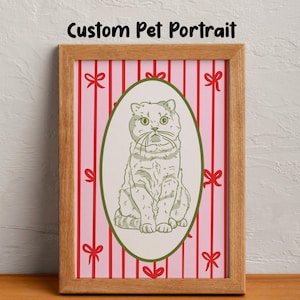 Custom Pet Portrait Hand-Drawn line Pet Portrait Memorial Gift Dog Painting Pet Loss Gift Badly Drawn Pet Portrait