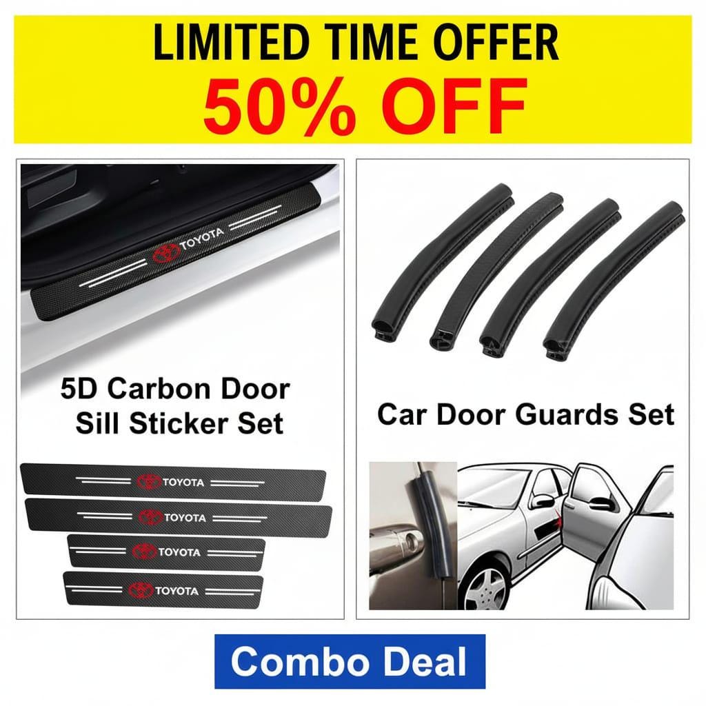 For Toyota Car Door Plate Sill Scuff Cover Anti Scratch Decal Sticker Protector - Foto 3