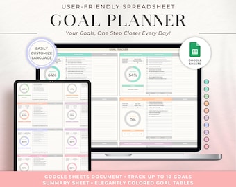 Ziel Planer Tabelle: Google Sheets Nachhaltigkeits Vorlage (Digitaler Download)
