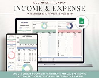 Income and Expense Tracker: Google Sheets Budget Template (Digital Download)