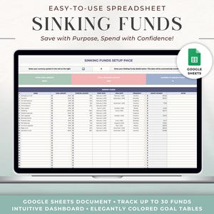 Sinking Funds Tracker: Google Sheets Budget Planner (Digital Download)