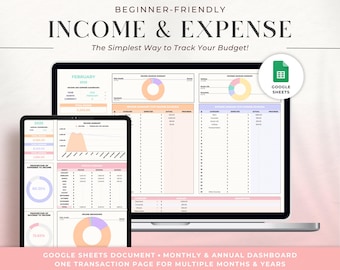 Income and Expense Tracker: Google Sheets Budget Template (Digital Download)