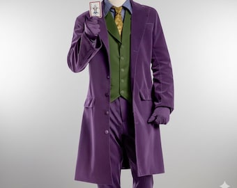 紫のジョーカースーツコスチューム | 悪役コスプレ衣装3点セット
