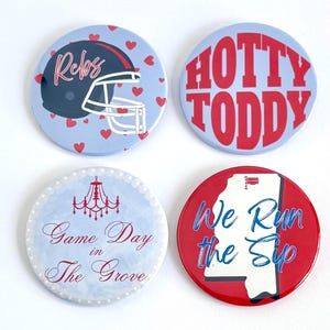 3&quot; Blue and Red Mississippi Game Day Buttons