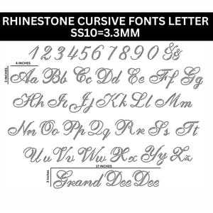 Rhinestone Cursive Font Letters Alphabet Cursive Handwrite  Fancy Font Silhouette Cricut Svg Template Download Cut Digital File SS10