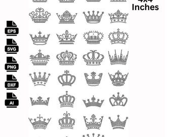 Crown Rhinestone Template Bundle: SS10 Crystal Queen King Design (Digital Download