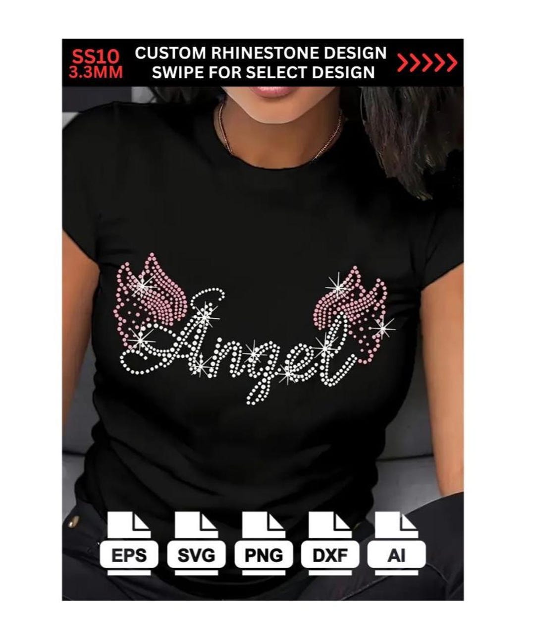 Custom Rhinestone Template SVG Personalized Logo Design (digital