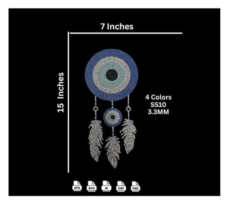 Evil Eye Rhinestone Evil Eye Rhinestone Design: Iron-on Transfer for Clothes (digital ...