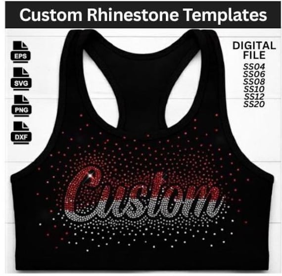 Custom Rhinestone Pattern Templates on Demand All Sizes & Dimensions ( Svg Png Dxf )