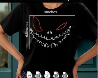 Modelo de Rosto com Strass Feliz Dia das Bruxas: Cricut e Silhouette (Download Digital)