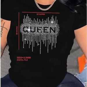 Rhinestone Queen Font Template Rhinestones T Shirt Design Template SS10 Digital Files