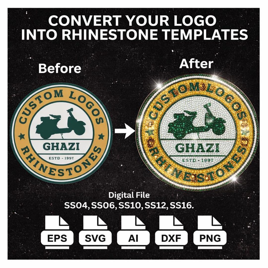 Be Rhinestone Logo Convert Your Logo Into Rhinestones Design | Custom Rhinestones ...