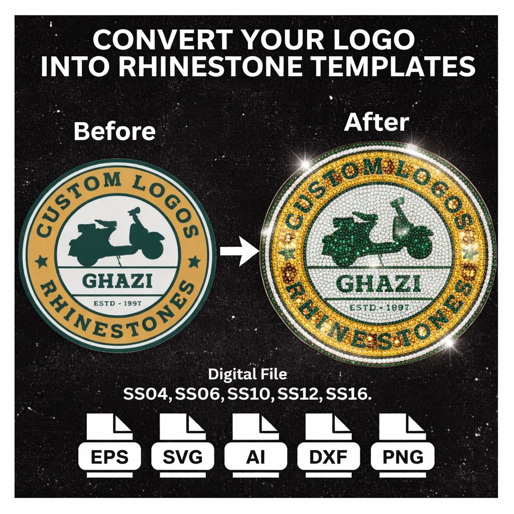 Small Rhinestone Logo Convert Your Logo Into Rhinestones Design | Custom Rhinestones ...