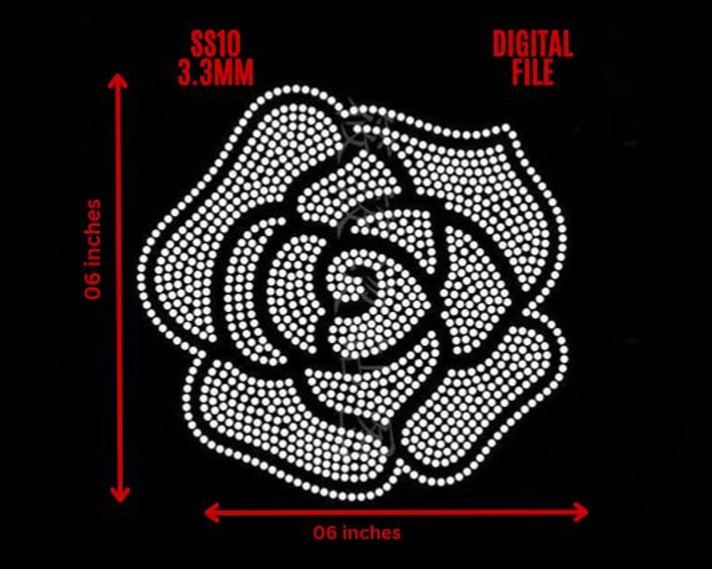 Rose Rhinestone Template Digital Instant Download, Cut File Svg, Eps ...