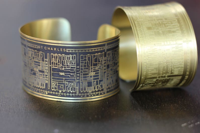 Nine Muses Cuff Bracelet of New Orleans Historical Map image 9