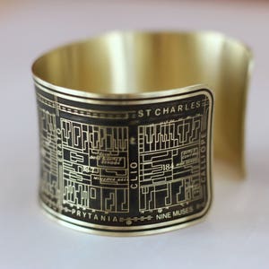 Nine Muses Cuff Bracelet of New Orleans Historical Map image 8