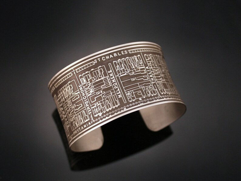 Nine Muses Cuff Bracelet of New Orleans Historical Map image 3