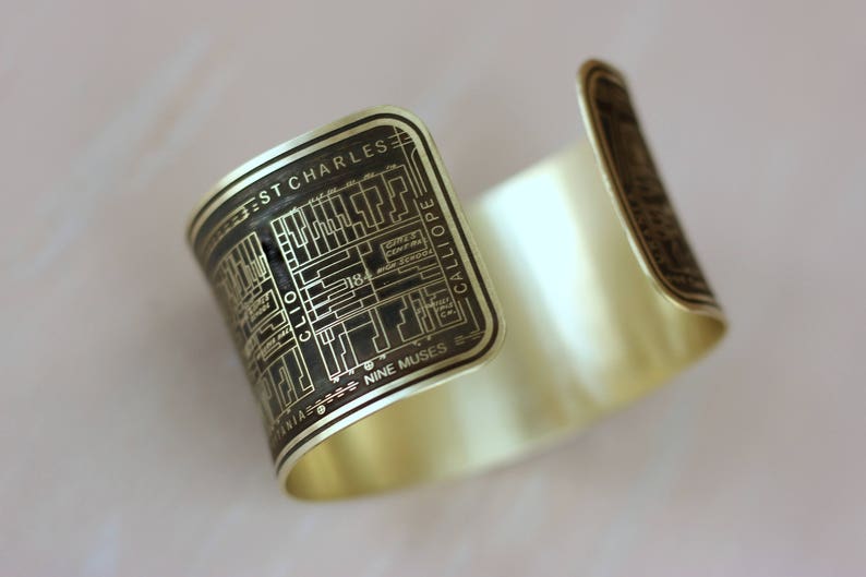 Nine Muses Cuff Bracelet of New Orleans Historical Map image 7