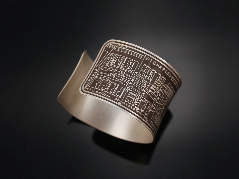 Nine Muses Cuff Bracelet of New Orleans Historical Map image 4