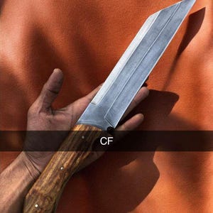 Couteau Seax de chasse fait main personnalisé, couteau Seax Viking Viking réfrigéré à la main avec étui en cuir, cadeau pour lui, cadeau pour papa
