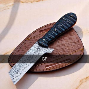 Coltello da cowboy fatto a mano personalizzato da 8", coltello da scuoiatura, coltello da campeggio con fodero, coltello EDC Bull Cutter, regalo per lui