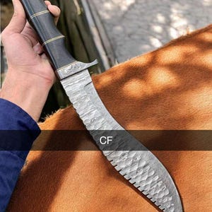 Custom Handmade Damascus Steel Kukri Knife Full Tang Kukri Knife Bushcraft Knife With Leather Sheath Best Anniversary Birthday Gift