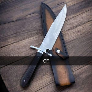 Handmade Alamo Musso Bowie Knife: 5160 Spring Steel Hunting Knife with Sheath