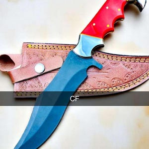 Custom Handmade High Carbon Steel Knife , Viking Hunting Knife With Sheath , Gift For Christimas Gift For Mom