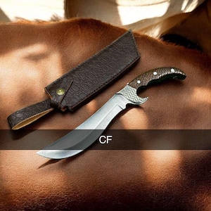 Handmade D2 Steel Bowie Knife: Rosewood Handle, Leather Sheath
