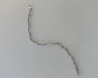 Pulsera de cadena con clip de plata de ley